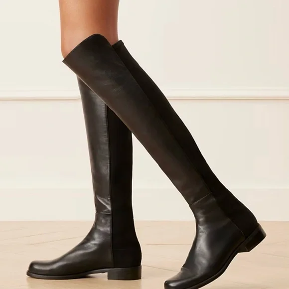 Stuart Weitzman Black Leather Ankle Boots - Picture 3 of 3